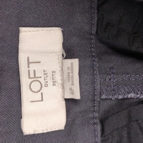 LOFT Outlet Petite Dark Gray Mid Rise Dress Bermuda Roll Shorts - Picture 8 of 13